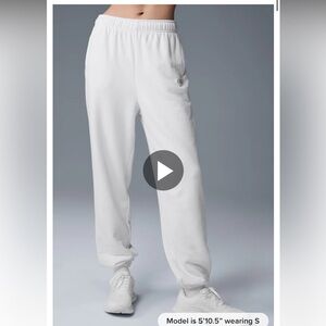 Alo Yoga Sweatpants White XL Lounge Activewear Unisex Accolade